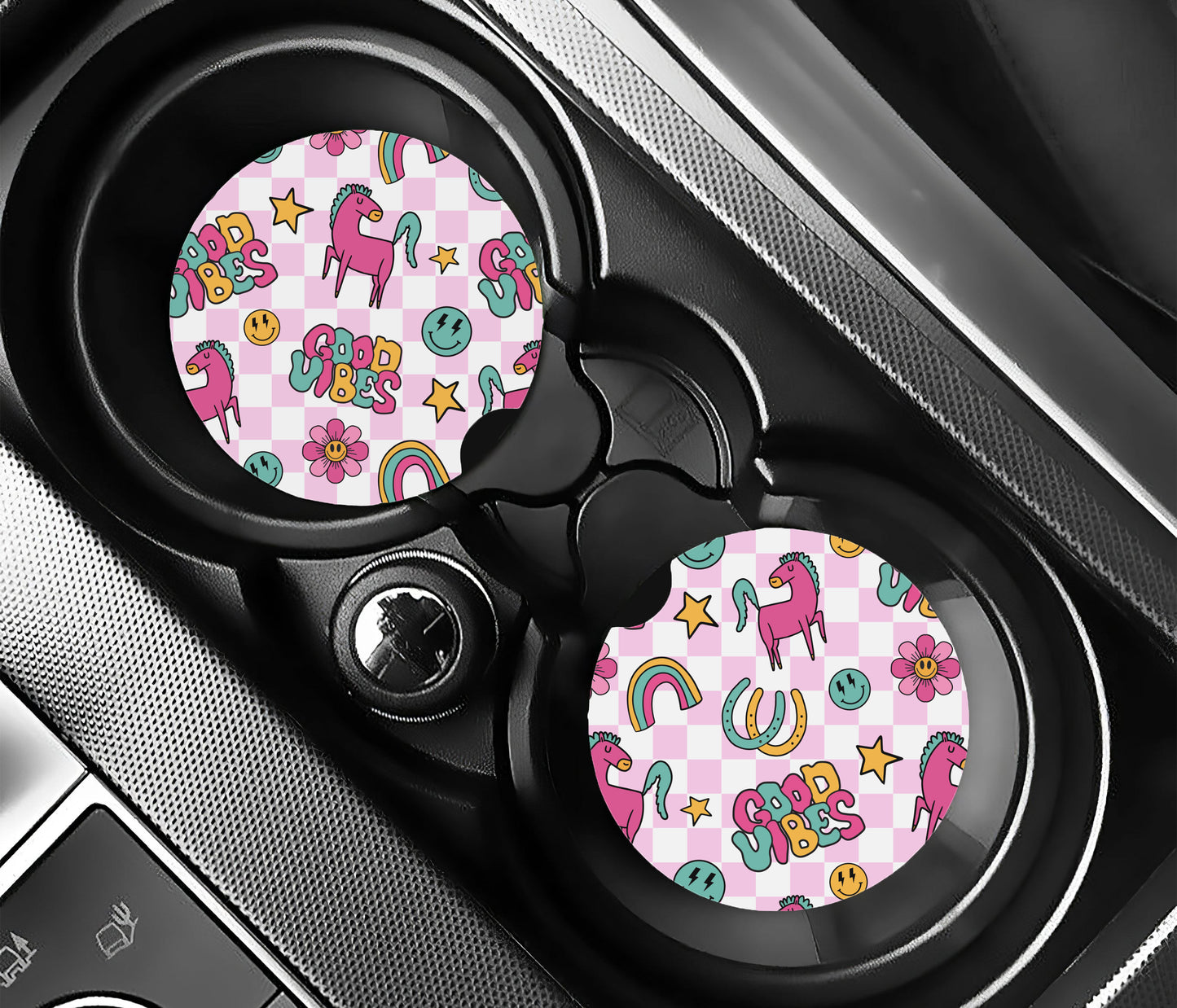 Equestrian Neoprene Car Coasters – Set of 2 (2.75")