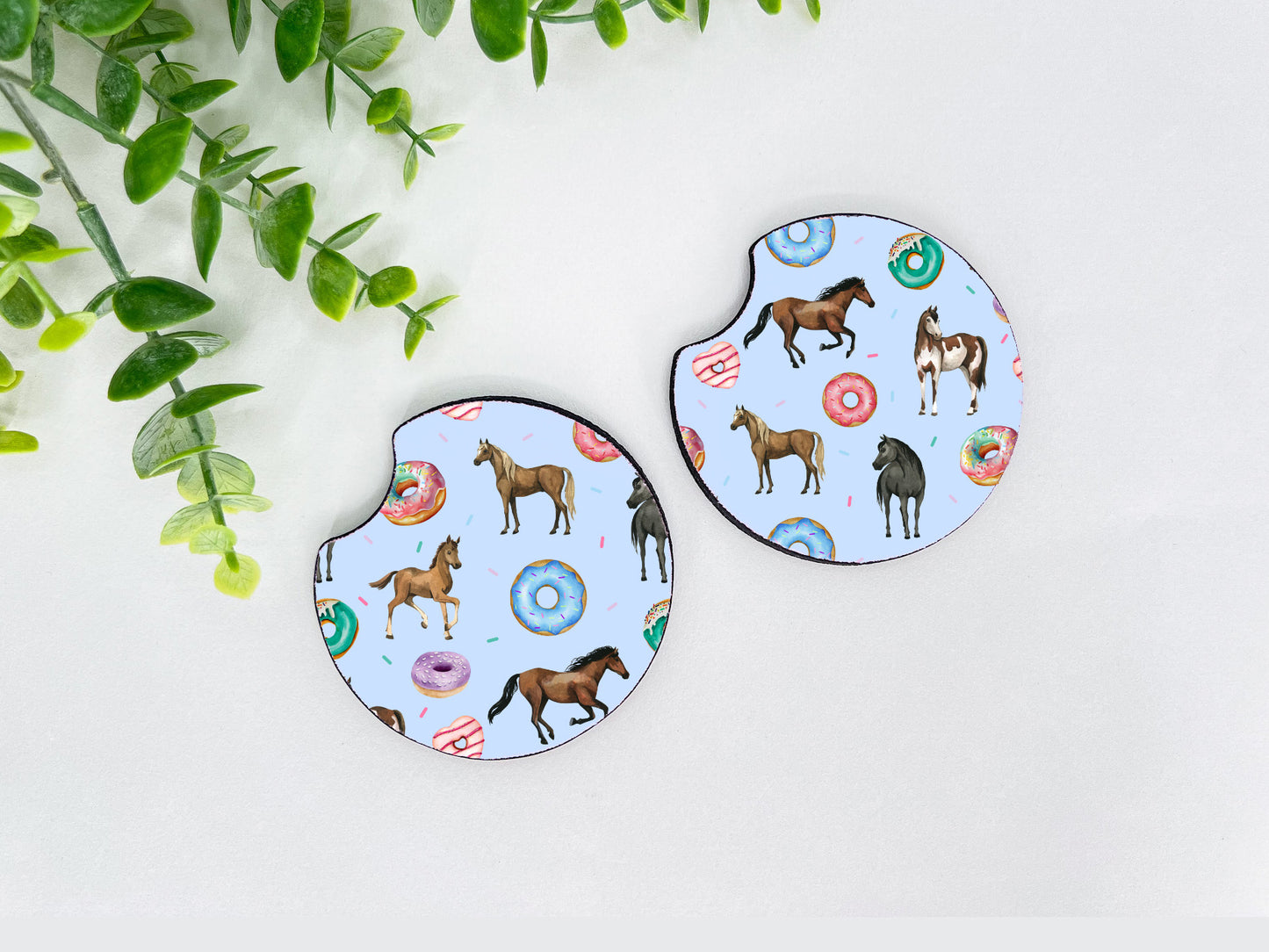 Equestrian Neoprene Car Coasters – Set of 2 (2.75")