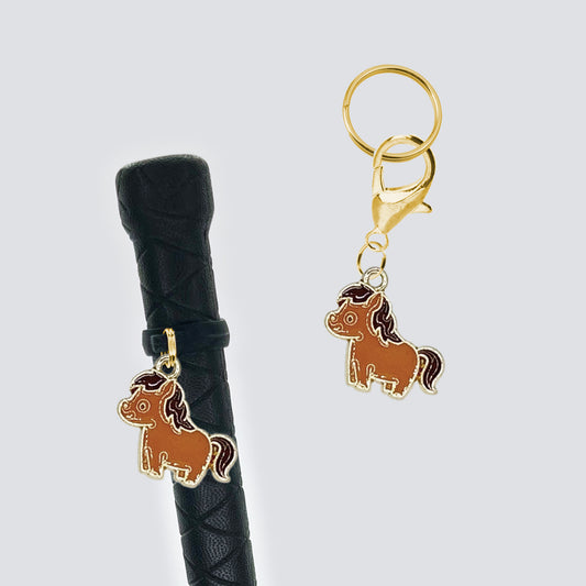 Brown Horse Crop & Bridle Equestrian Charms