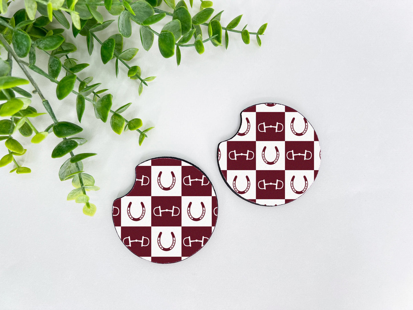Equestrian Neoprene Car Coasters – Set of 2 (2.75")