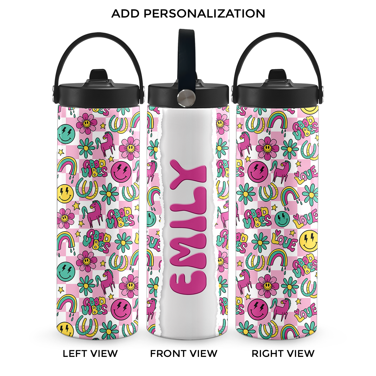 Good Vibes Good Rides 20 oz Aluminum Water Bottle