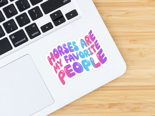 Equestrian Horse Sticker - Horses Are My Favorite People Pink & Purple