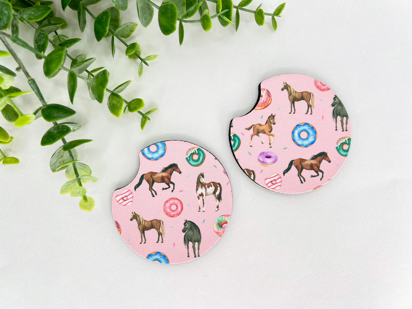 Equestrian Neoprene Car Coasters – Set of 2 (2.75")