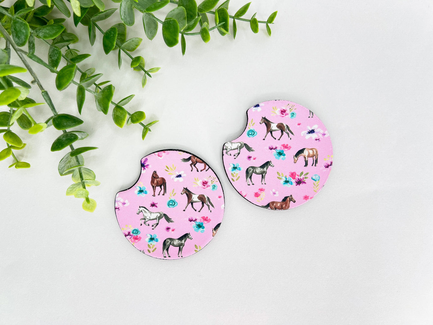 Equestrian Neoprene Car Coasters – Set of 2 (2.75")