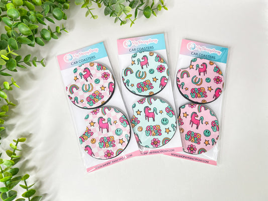 Equestrian Neoprene Car Coasters – Set of 2 (2.75")