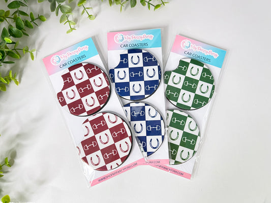 Equestrian Neoprene Car Coasters – Set of 2 (2.75")