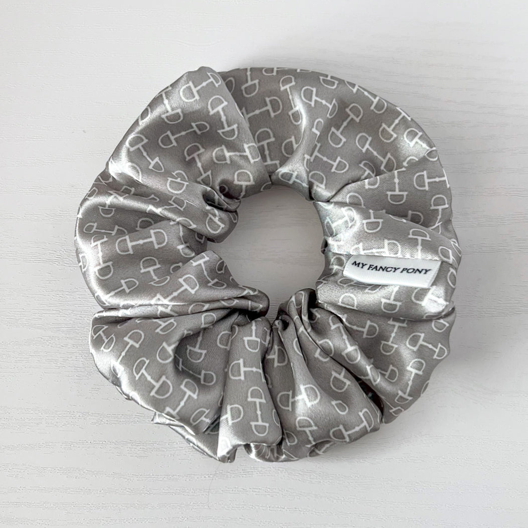 Equestrian Satin Scrunchies – Snaffle Bit Pattern