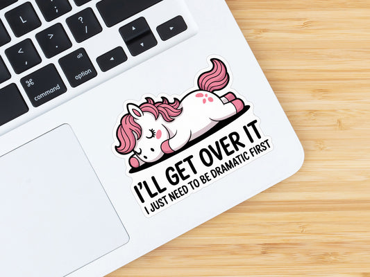 Equestrian Horse Sticker - I'll Get Over It White Horse