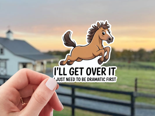 Equestrian Horse Sticker - I'll Get Over It Brown Horse