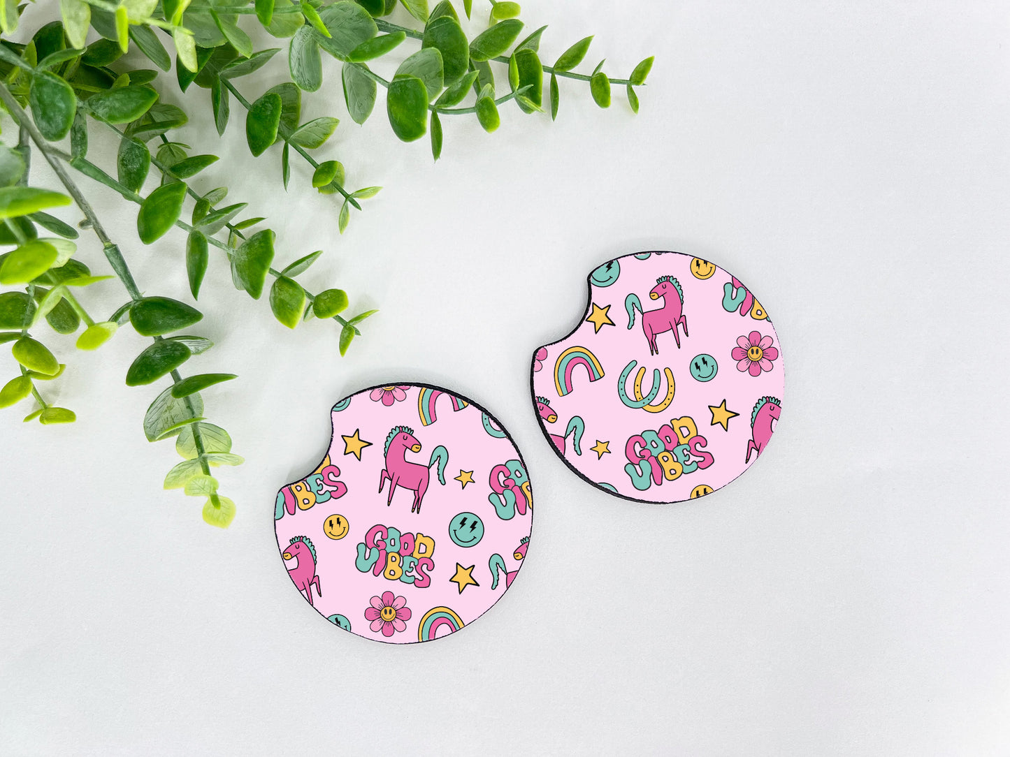 Equestrian Neoprene Car Coasters – Set of 2 (2.75")