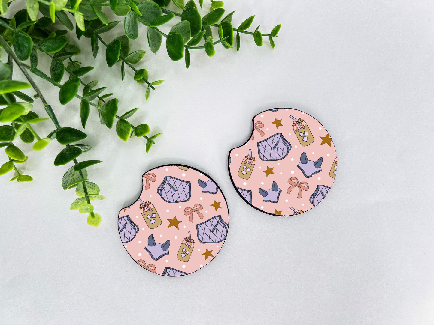 Equestrian Neoprene Car Coasters – Set of 2 (2.75")