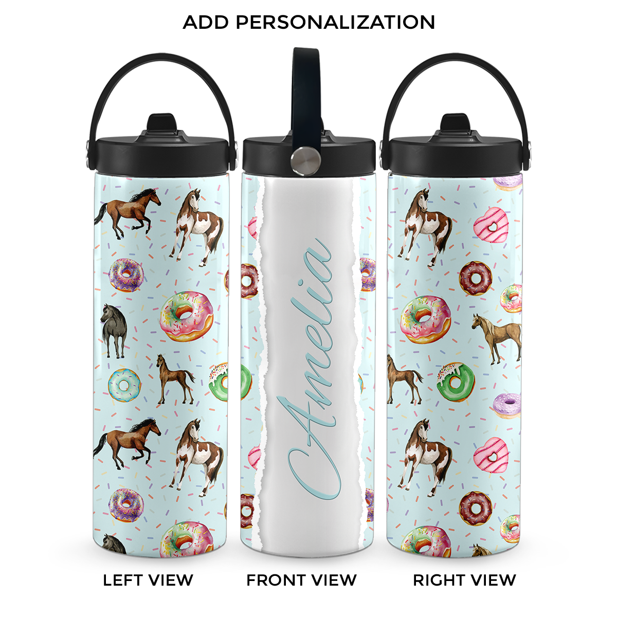 Blue Pony Pastries 20 oz Aluminum Water Bottle