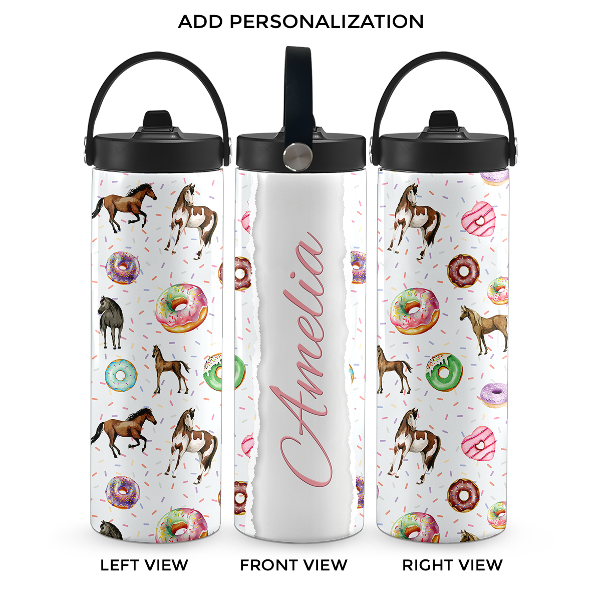 White Pony Pastries 20 oz Aluminum Water Bottle