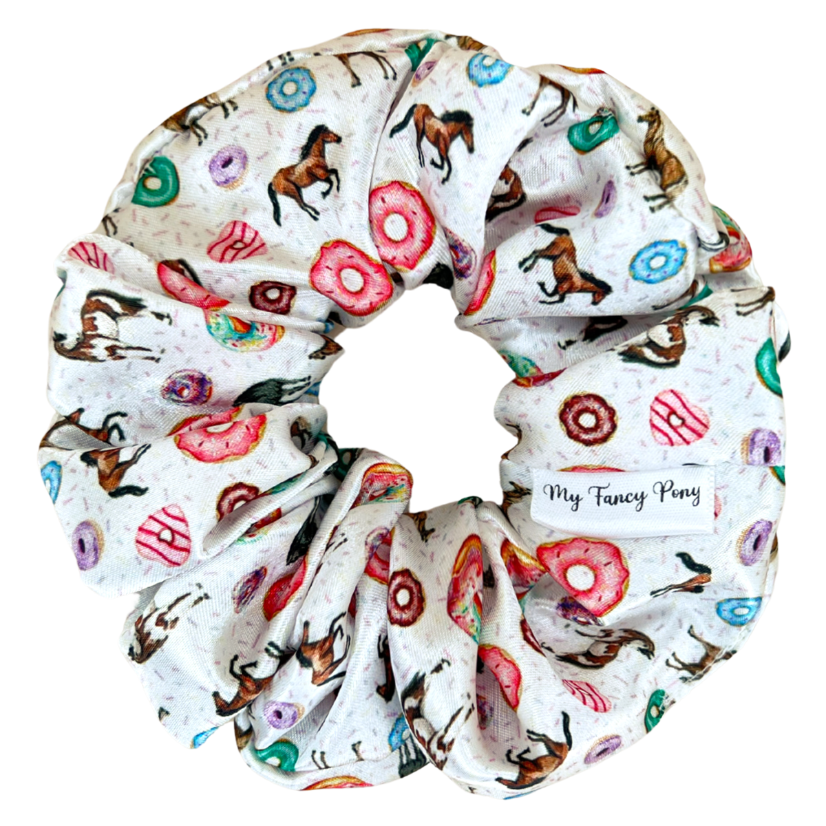 White Pony Pastries Satin Scrunchie