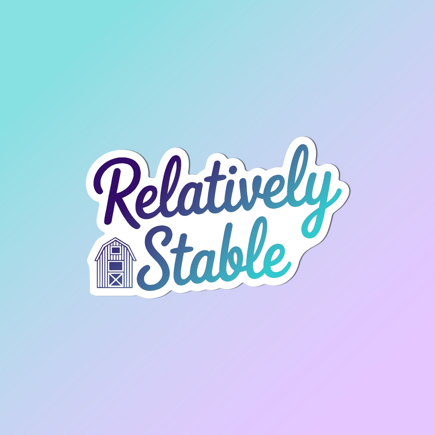 Equestrian Horse Sticker - Relatively Stable Blue