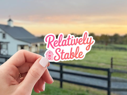 Equestrian Horse Sticker - Relatively Stable Pink