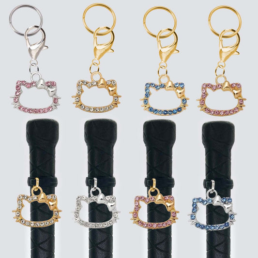 Rhinestone Hello Kitty Crop & Bridle Equestrian Charms