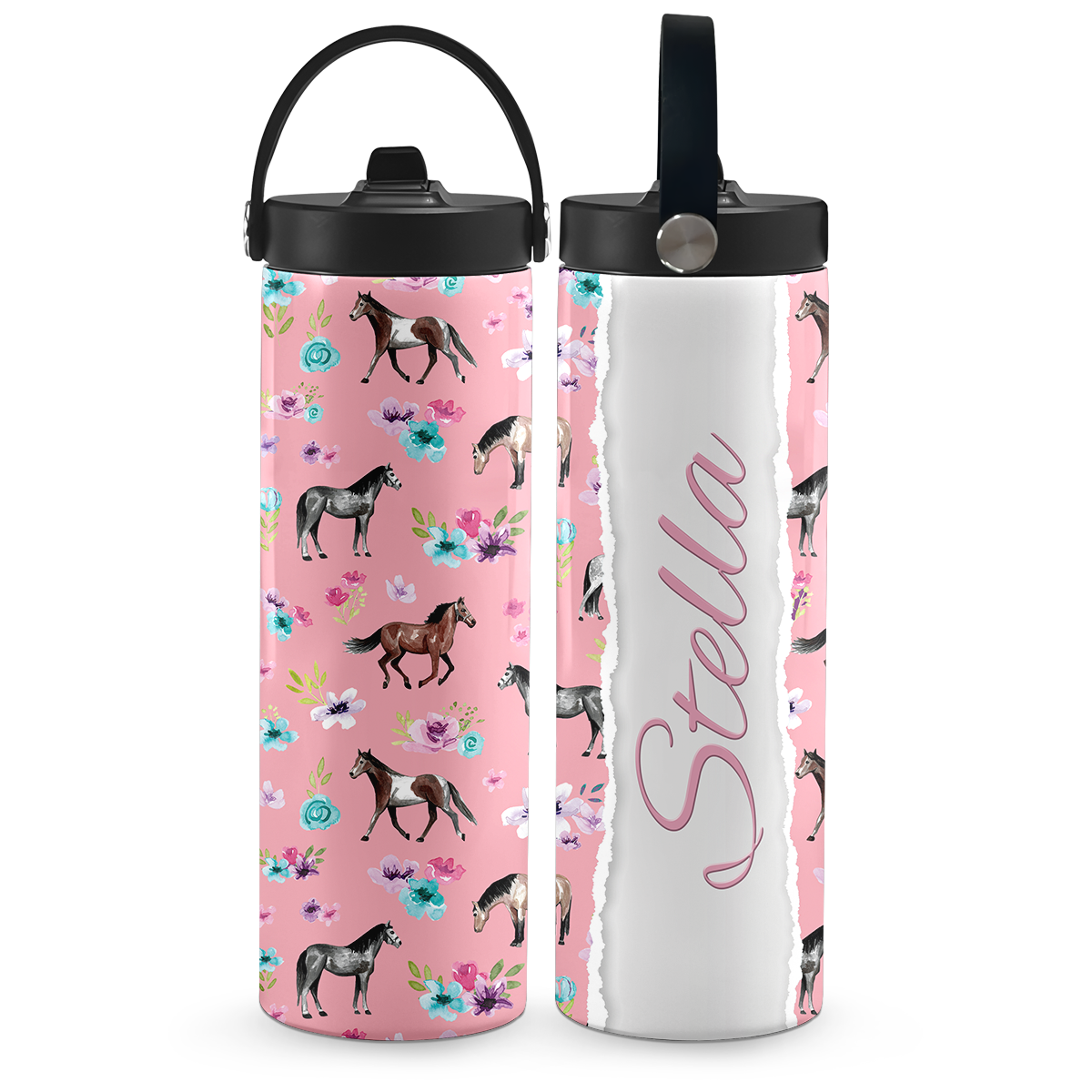 Pink Spring Florals 20 oz Aluminum Water Bottle