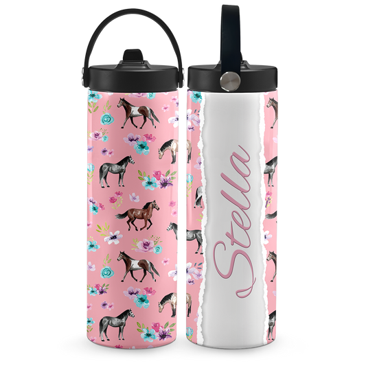 Pink Spring Florals 20 oz Aluminum Water Bottle
