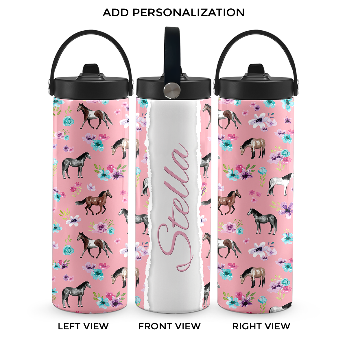 Pink Spring Florals 20 oz Aluminum Water Bottle
