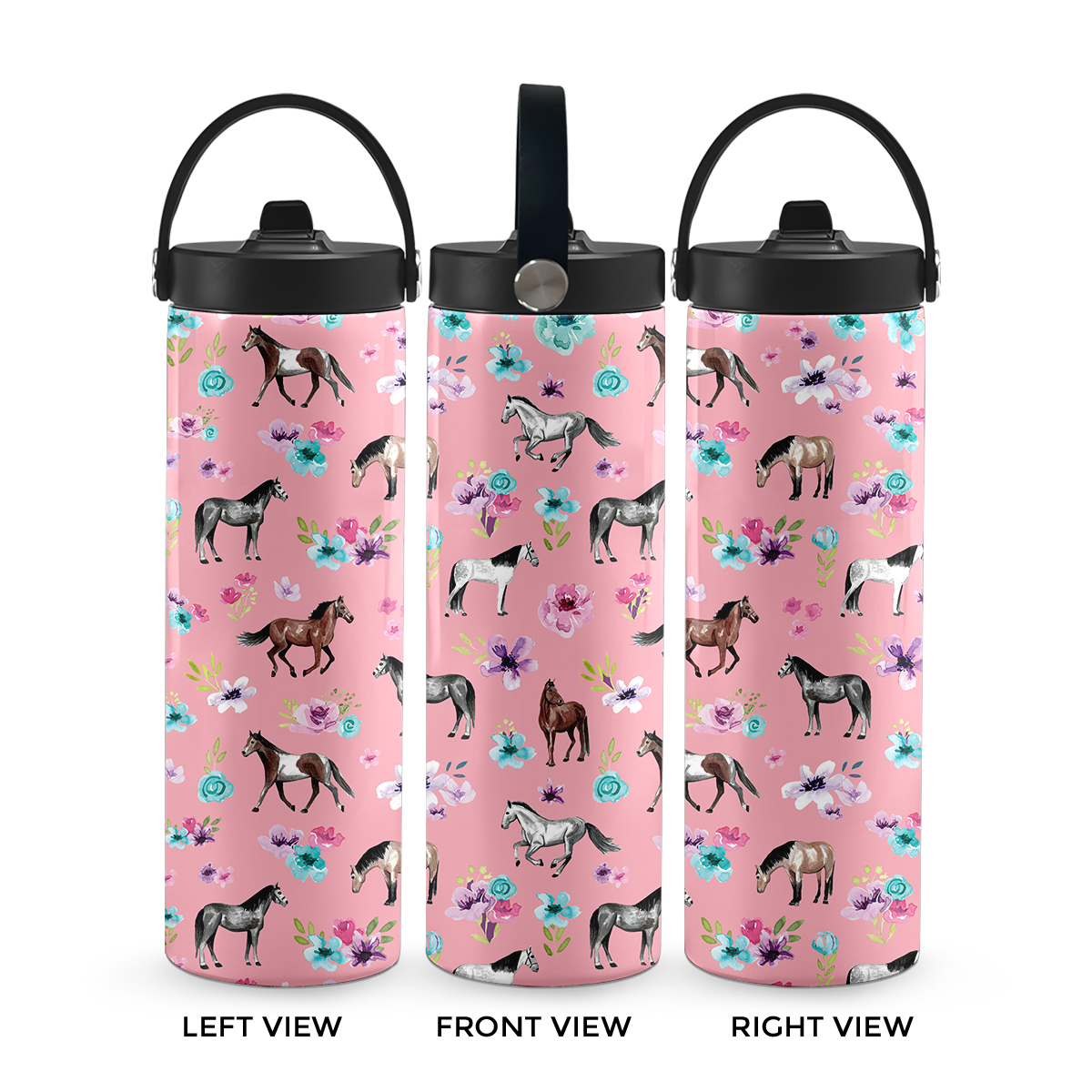 Pink Spring Florals 20 oz Aluminum Water Bottle