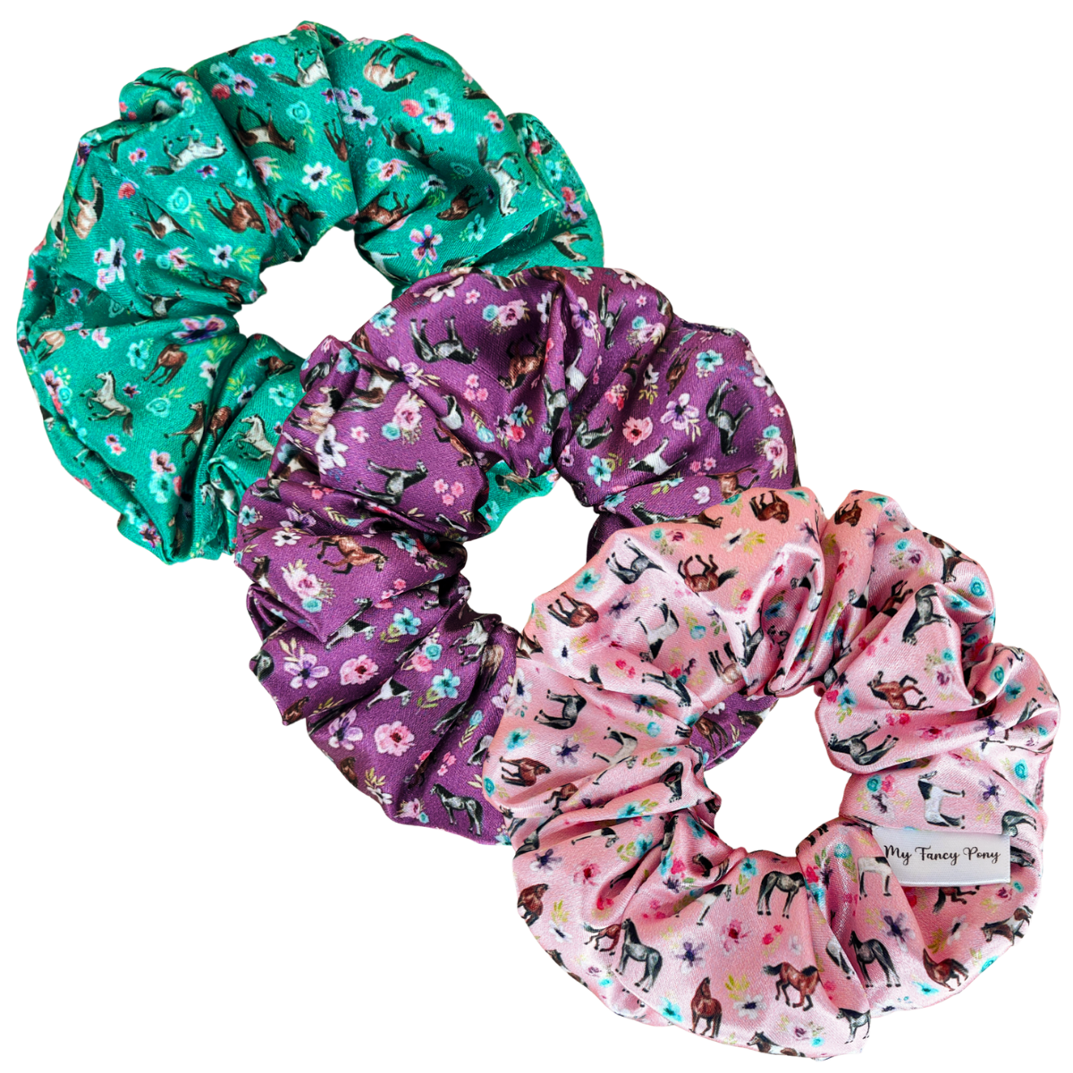 Spring Florals Satin Scrunchie Collection Bundle