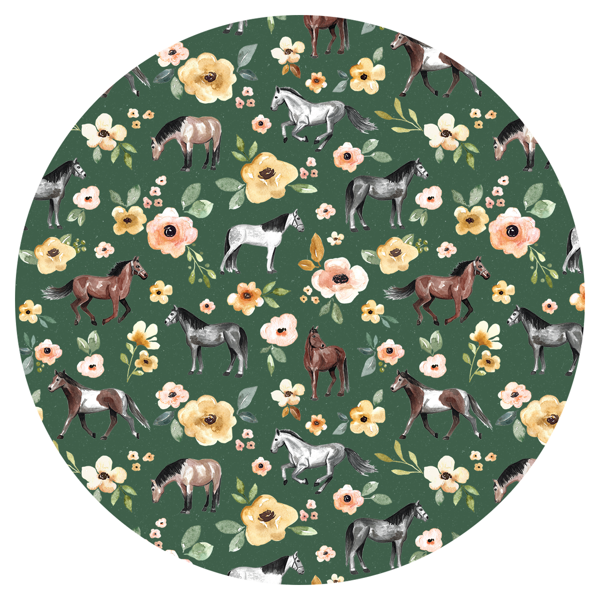 Hunter Green Sunset Florals 20 oz Aluminum Water Bottle