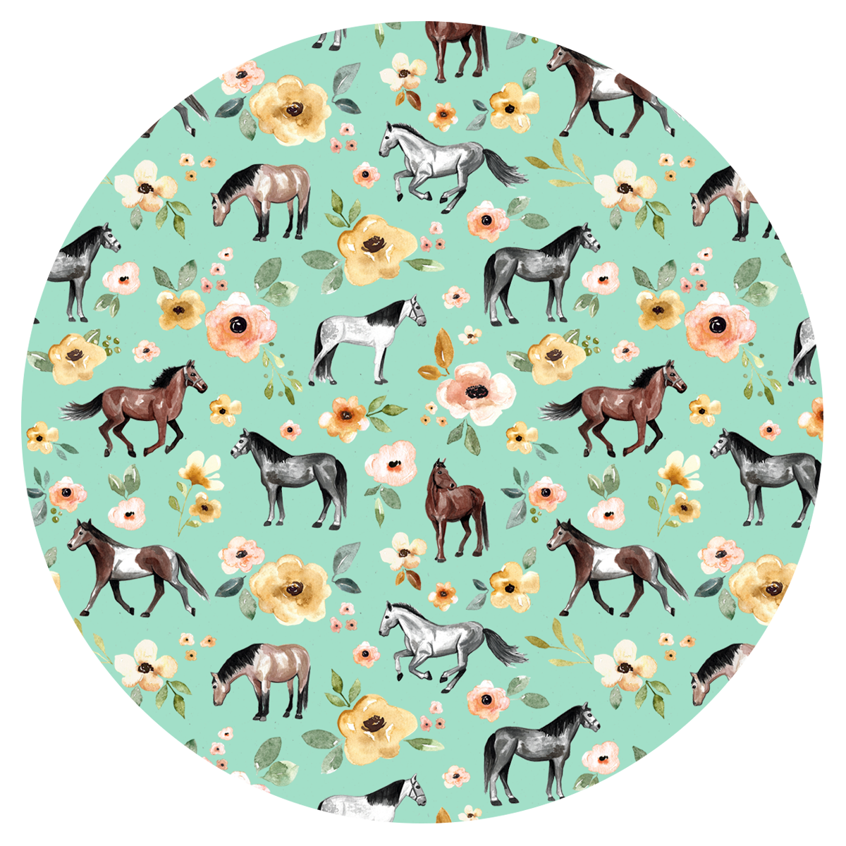 Mint Green Sunset Florals 20 oz Aluminum Water Bottle