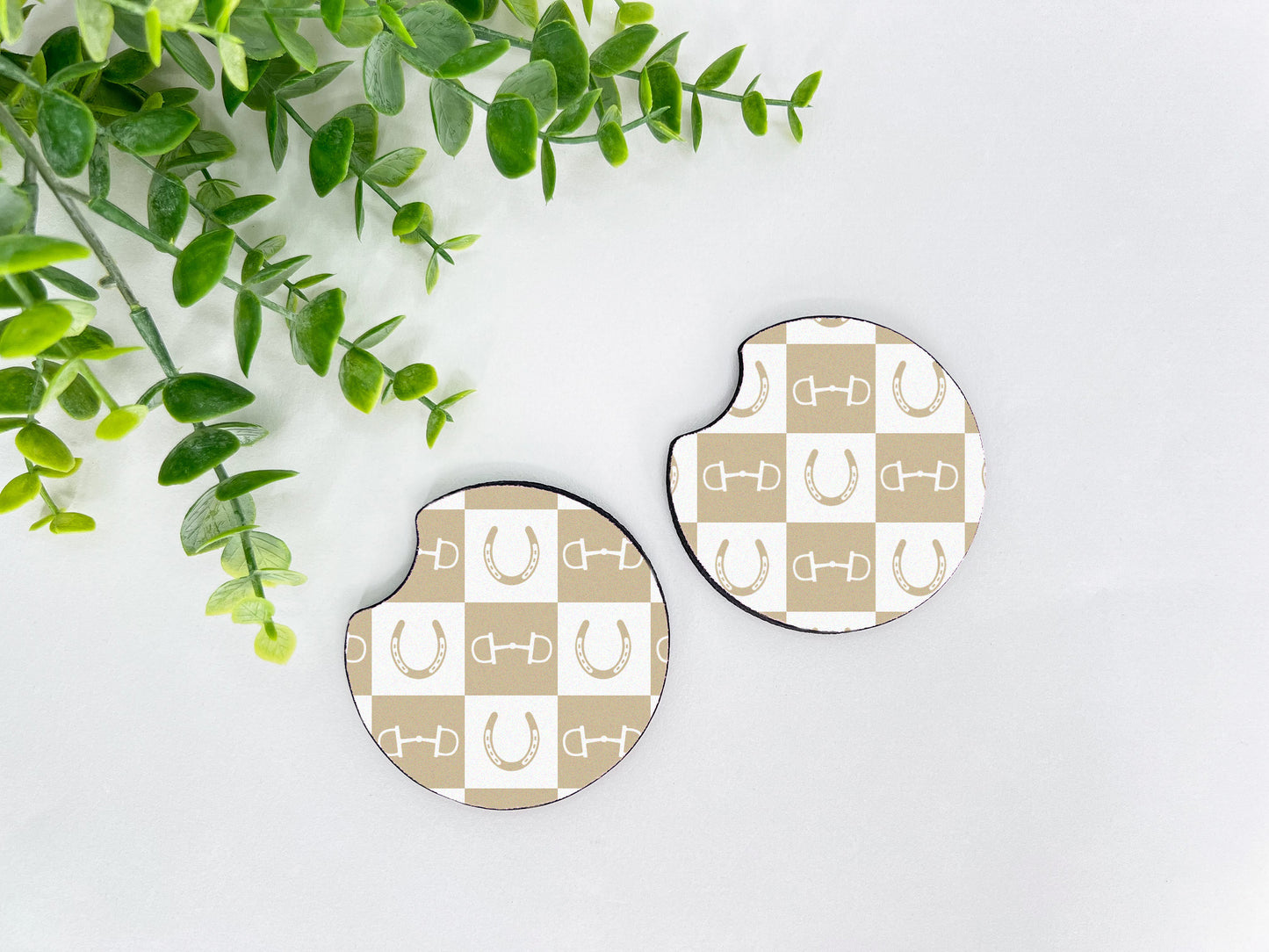 Equestrian Neoprene Car Coasters – Set of 2 (2.75")
