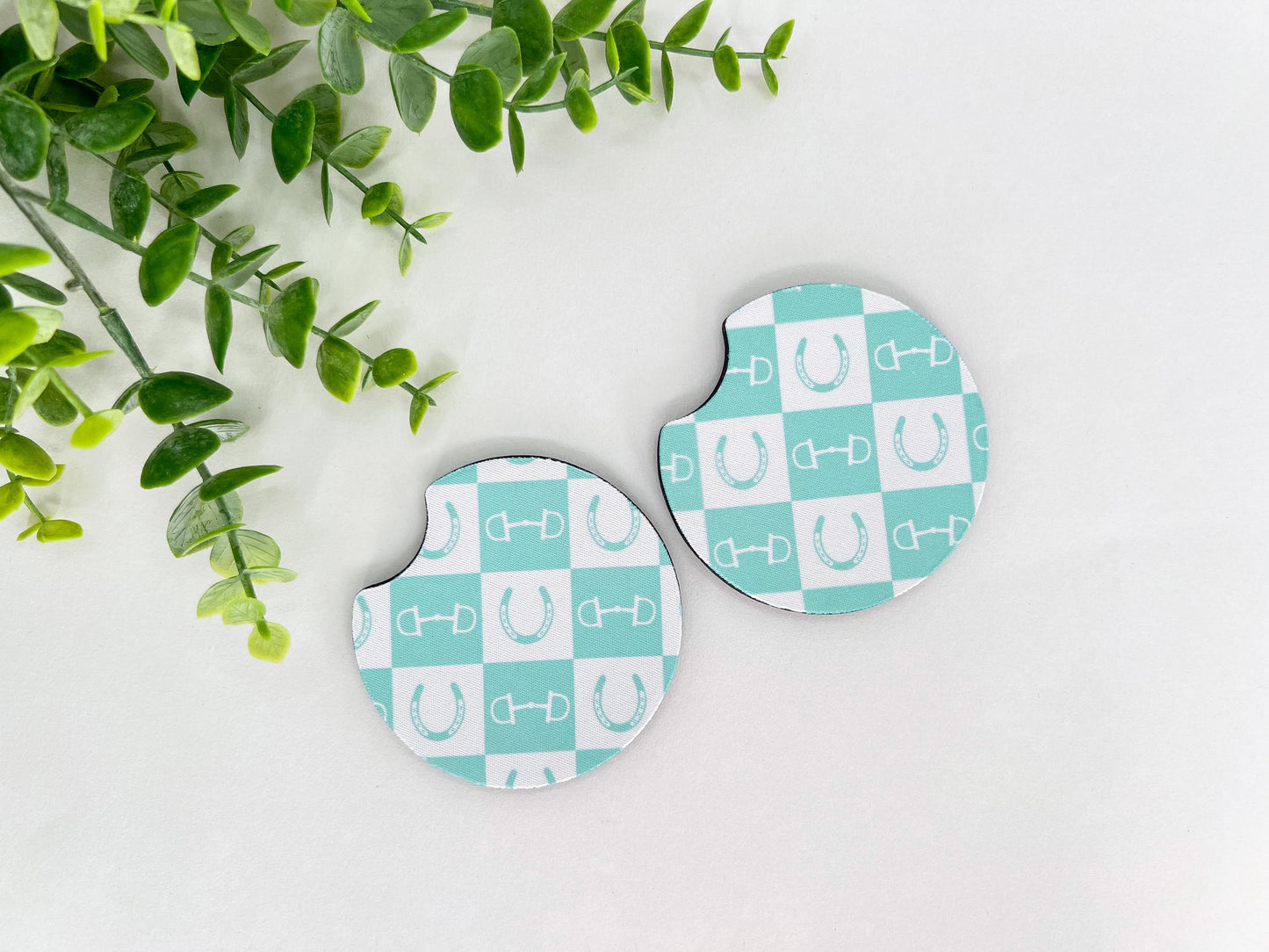 Equestrian Neoprene Car Coasters – Set of 2 (2.75")