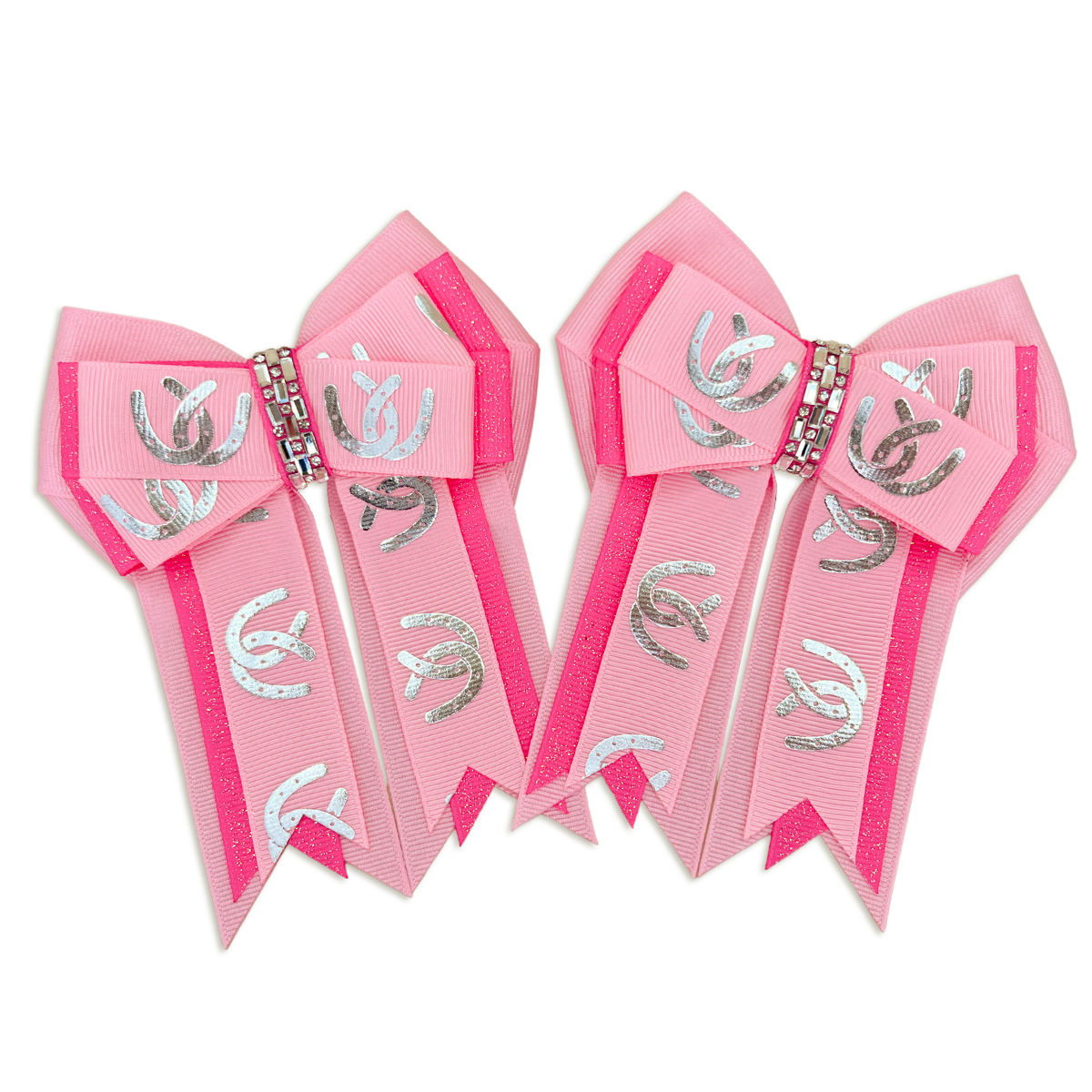 Pink Horseshoes Horse Show Bows