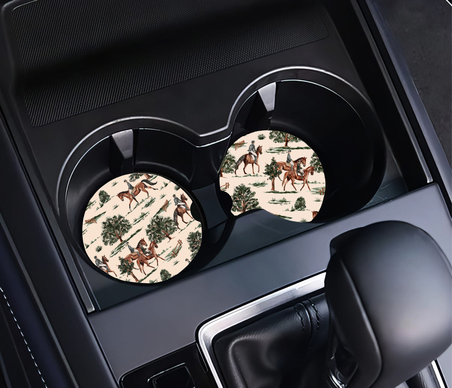 Equestrian Neoprene Car Coasters – Set of 2 (2.75")