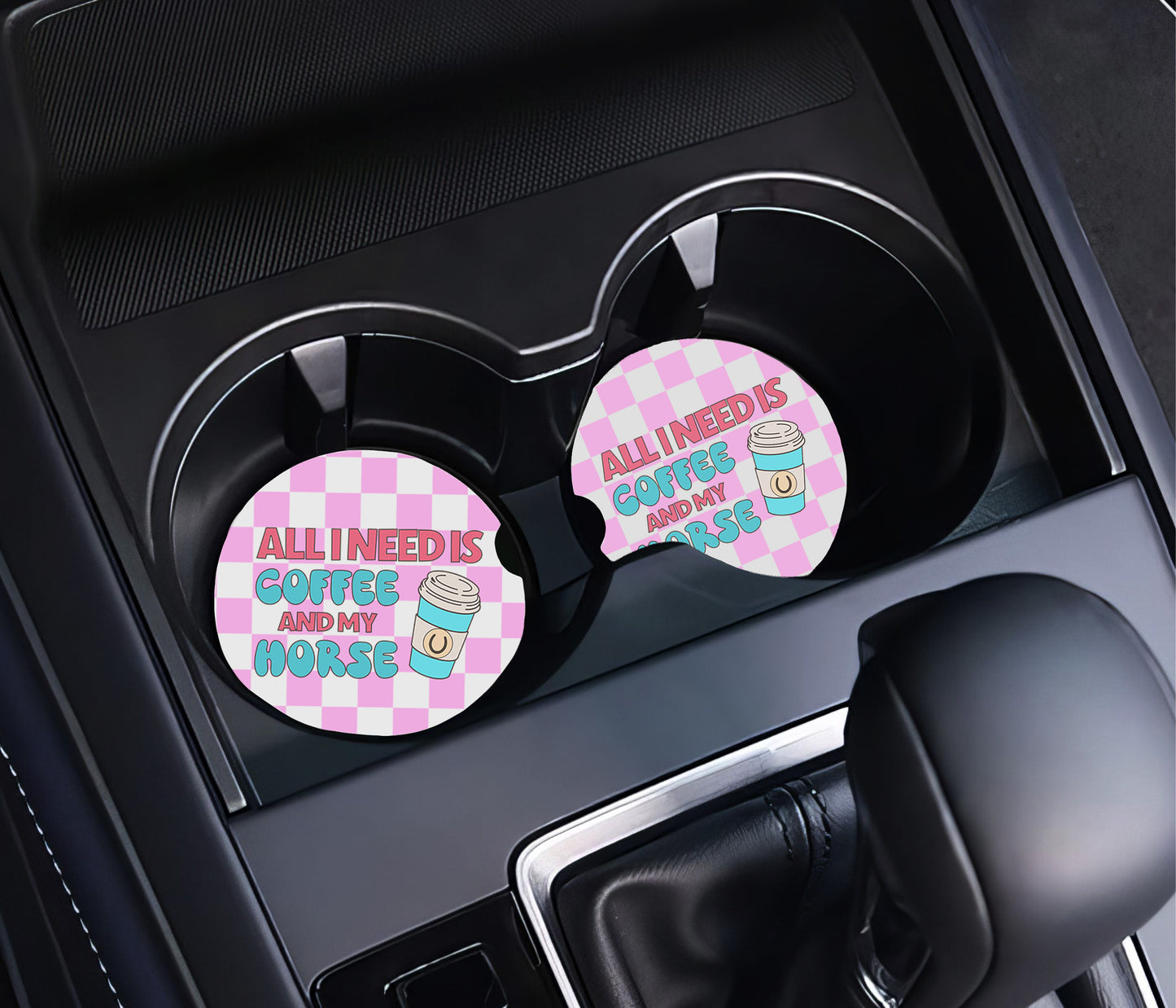 Equestrian Neoprene Car Coasters – Set of 2 (2.75")