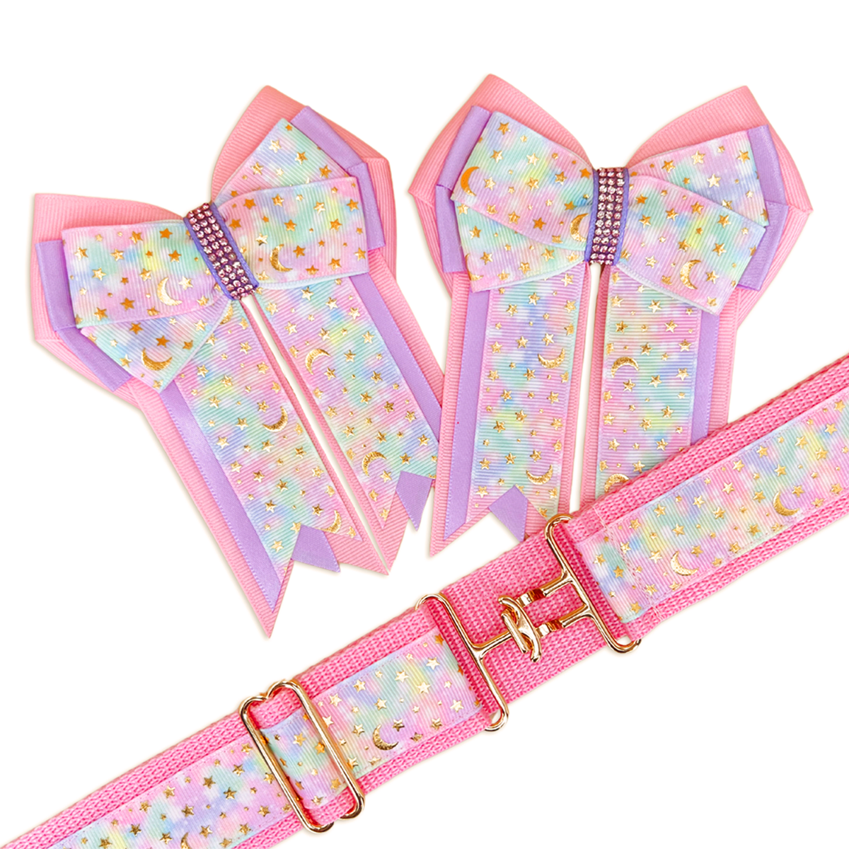 Pastel Moon & Stars Horse Show Bows & Belt