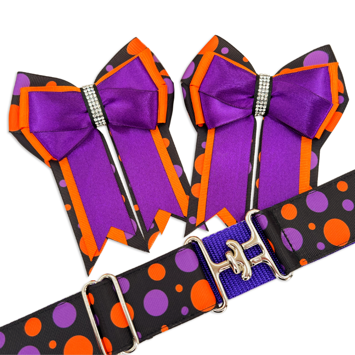 Purple, Orange & Black Halloween Polka Dots