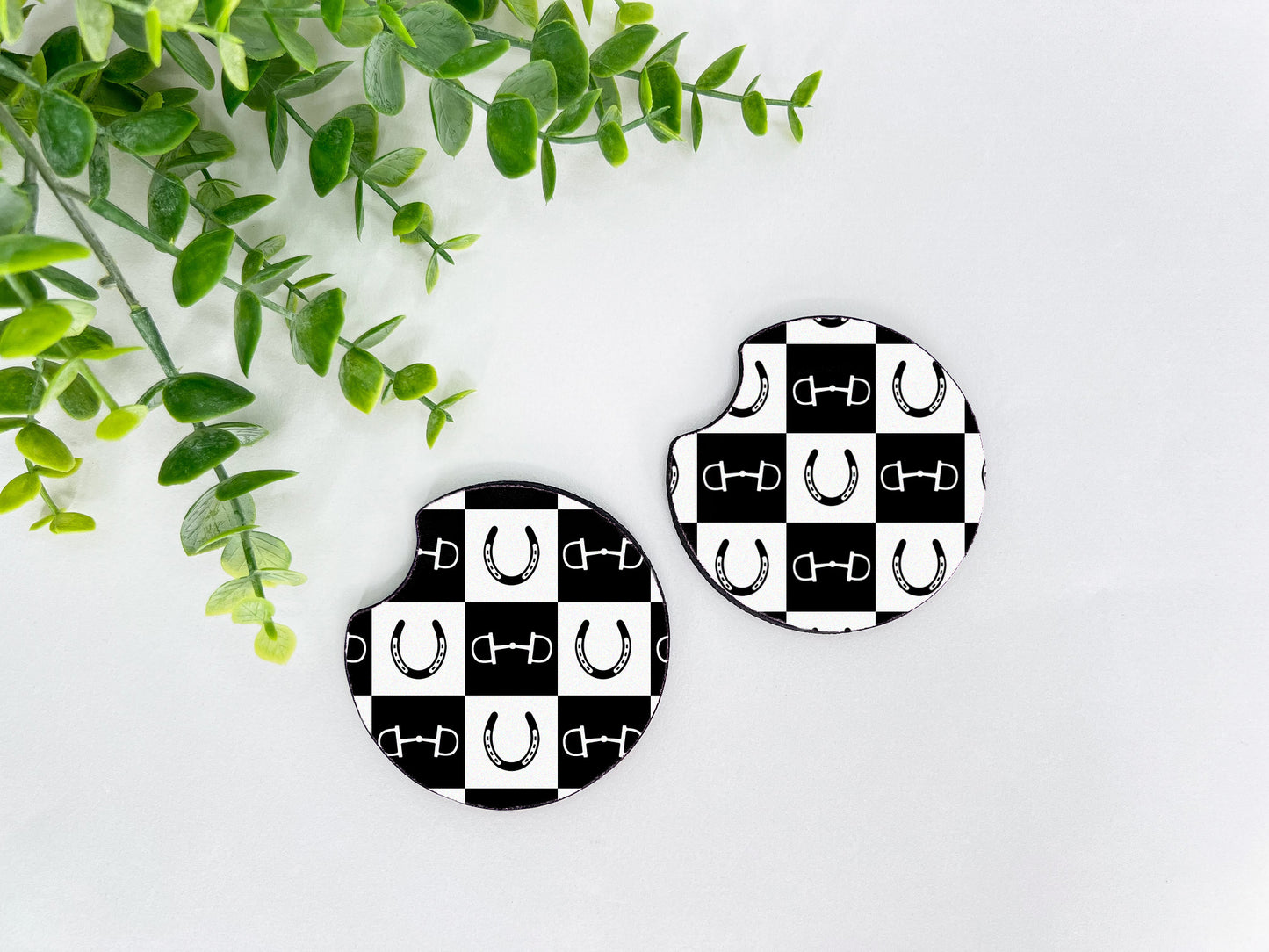 Equestrian Neoprene Car Coasters – Set of 2 (2.75")