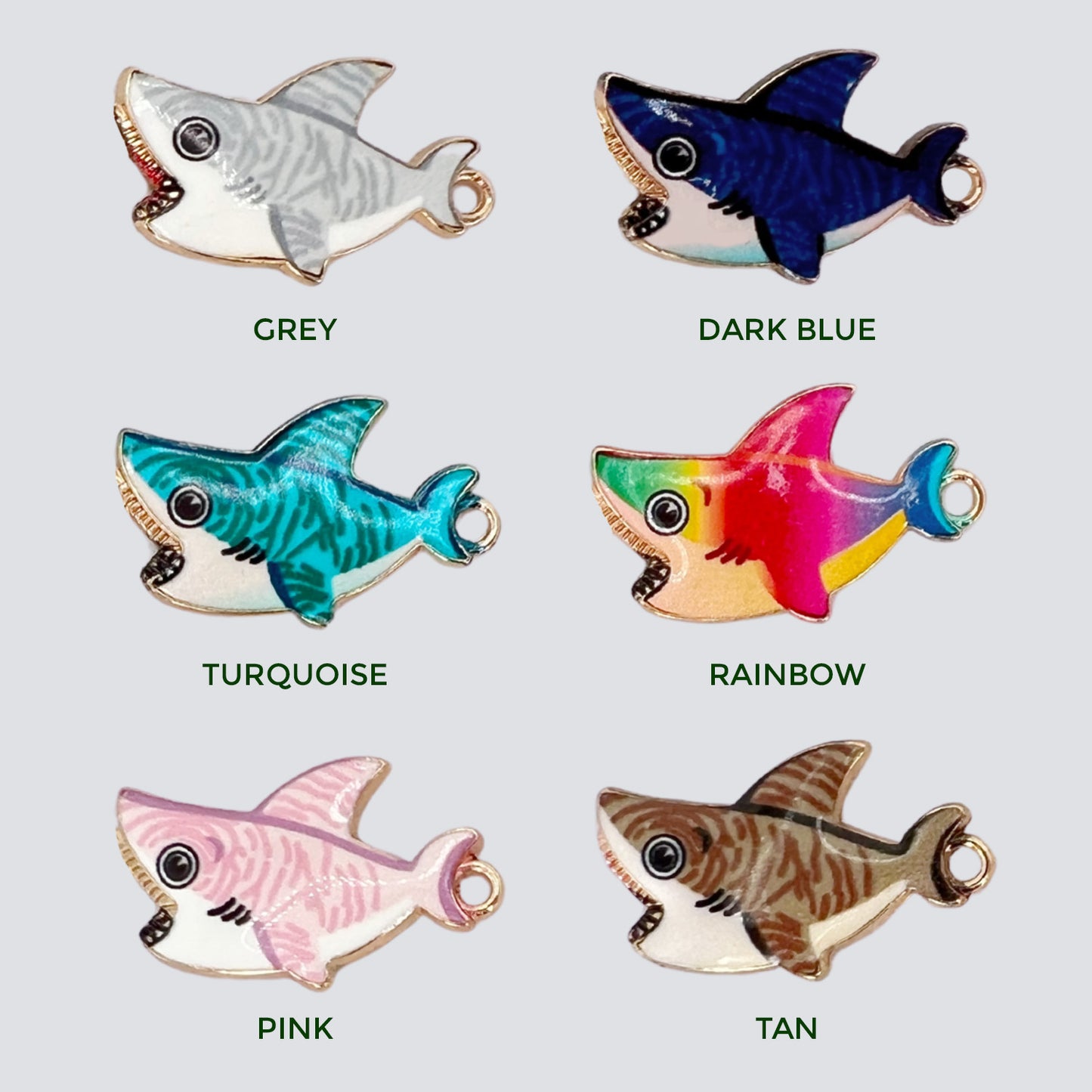 Shark Crop & Bridle Equestrian Charms