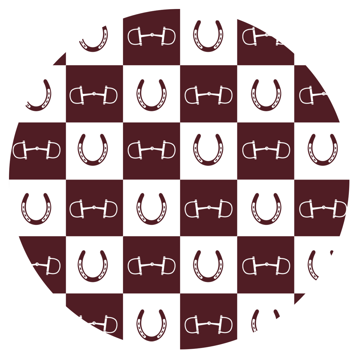 Deep Maroon Equestrian Checkered Satin Scrunchie
