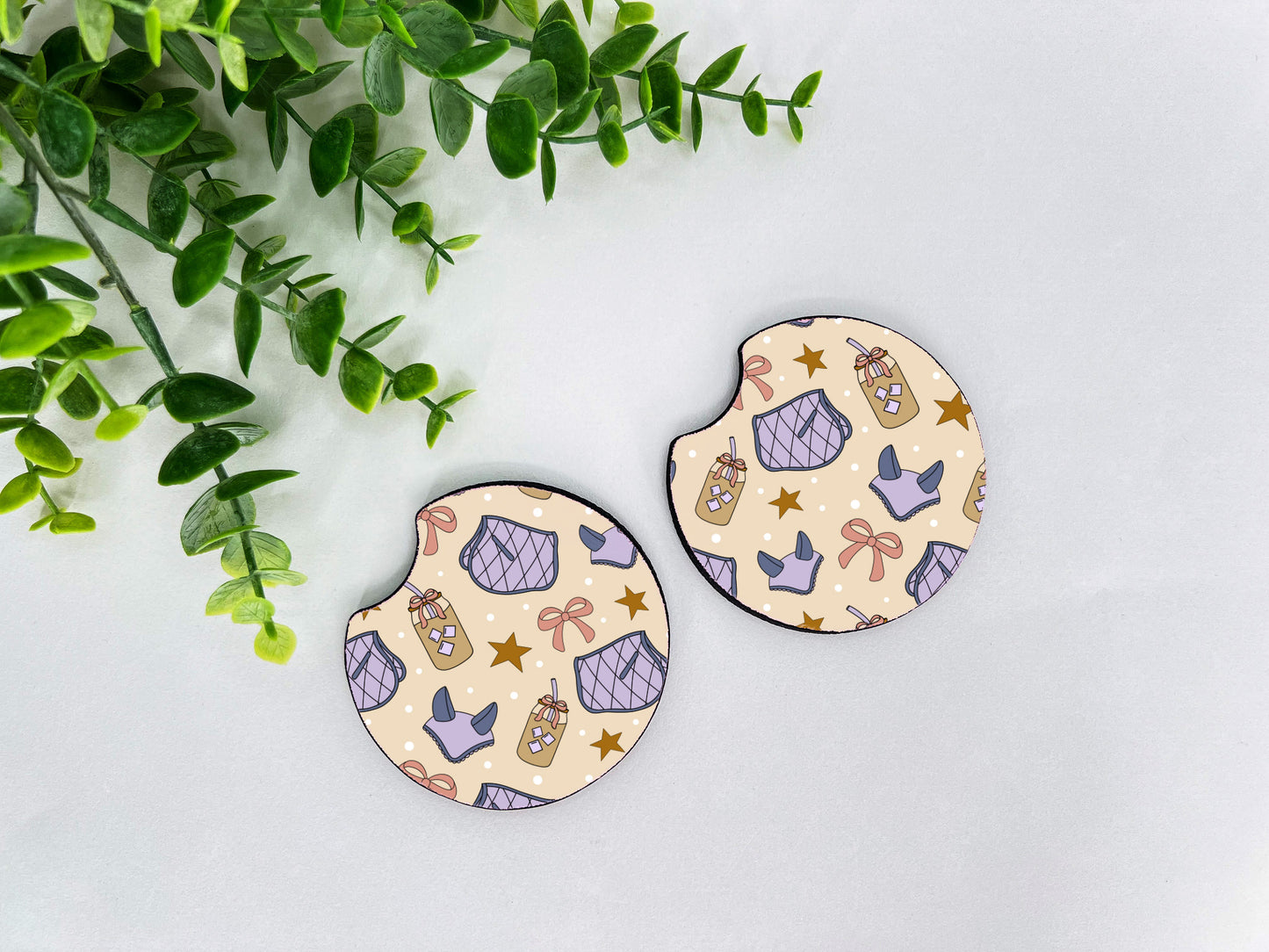 Equestrian Neoprene Car Coasters – Set of 2 (2.75")