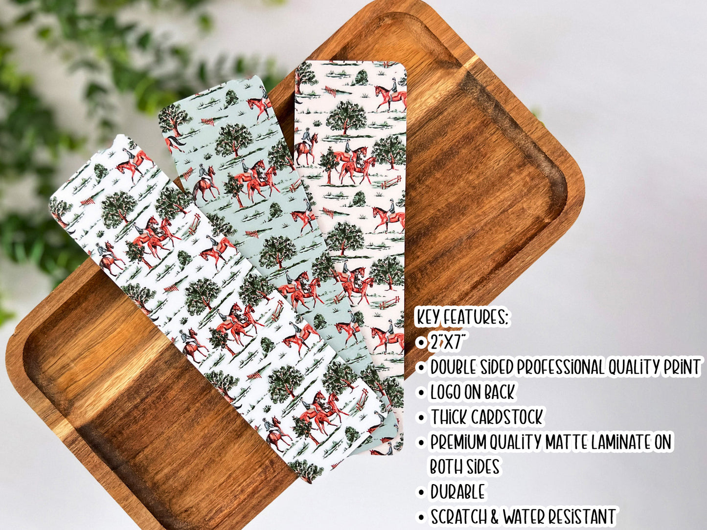 Equestrian Bookmark – Premium Matte Double-Sided Design (2"x7")