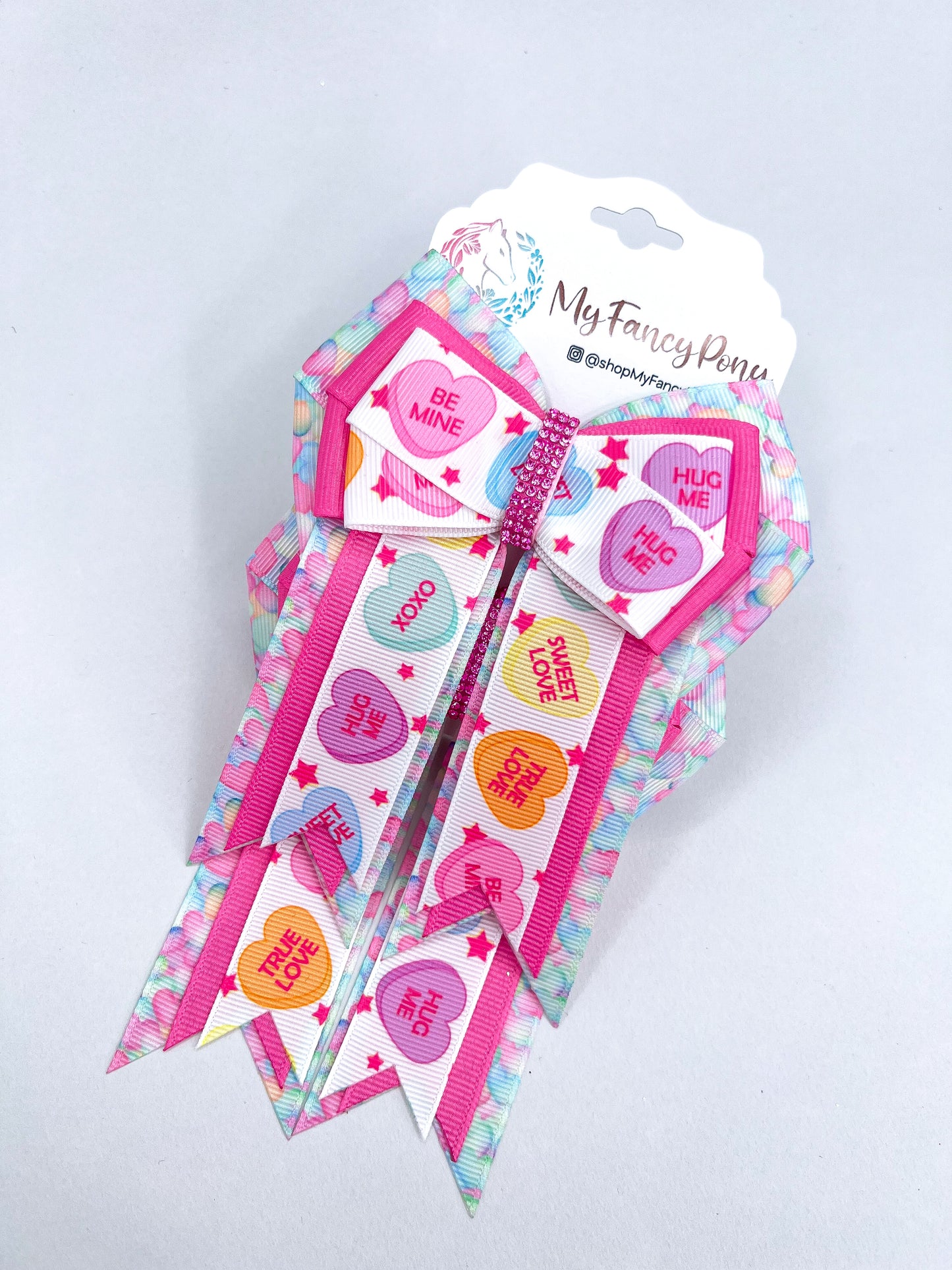 Conversation Hearts (Heart Pattern) Horse Show Bows & Belt