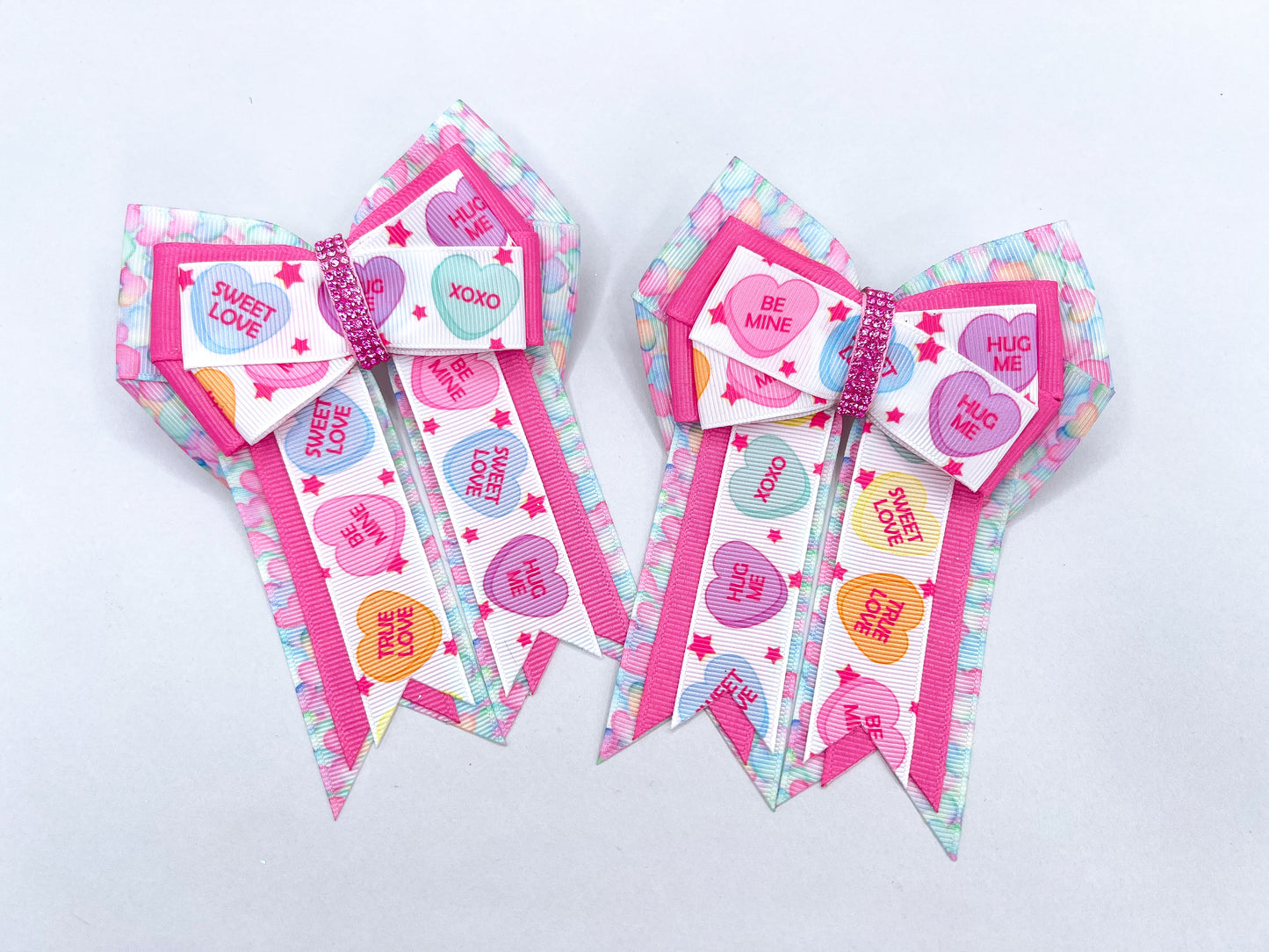 Conversation Hearts (Heart Pattern) Horse Show Bows & Belt