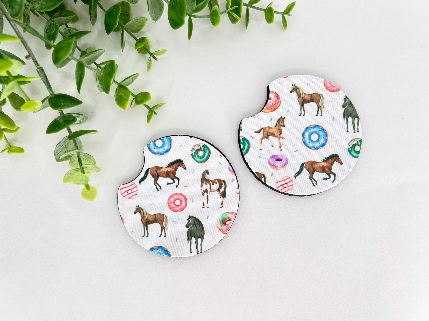 Equestrian Neoprene Car Coasters – Set of 2 (2.75")
