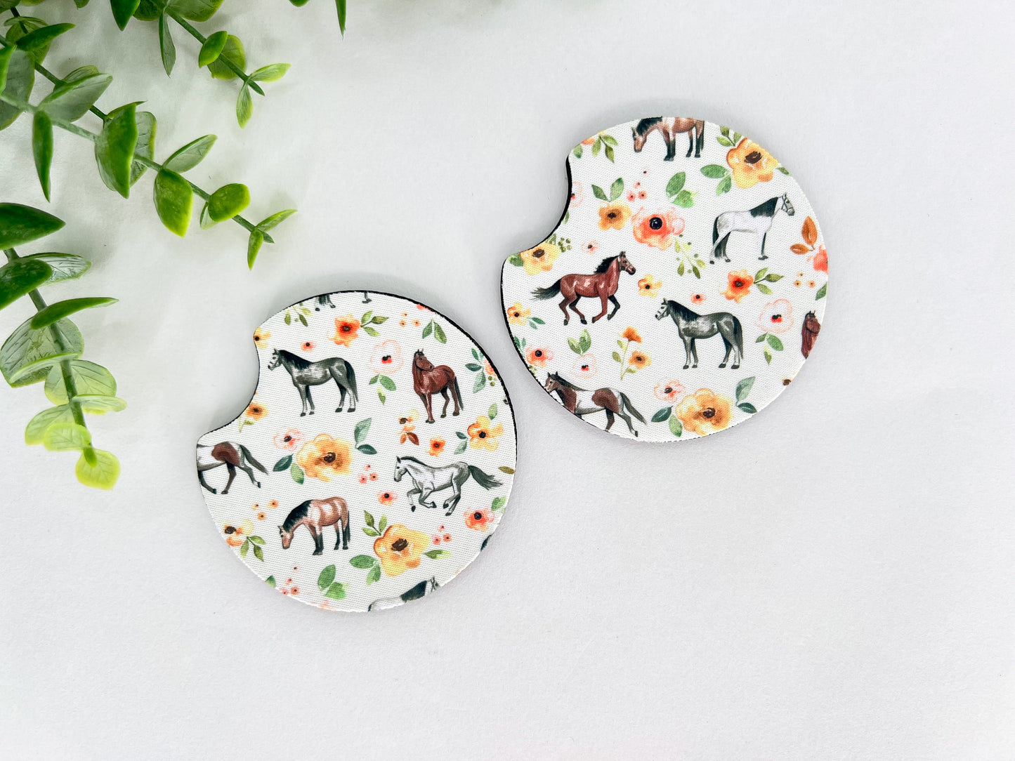 Equestrian Neoprene Car Coasters – Set of 2 (2.75")