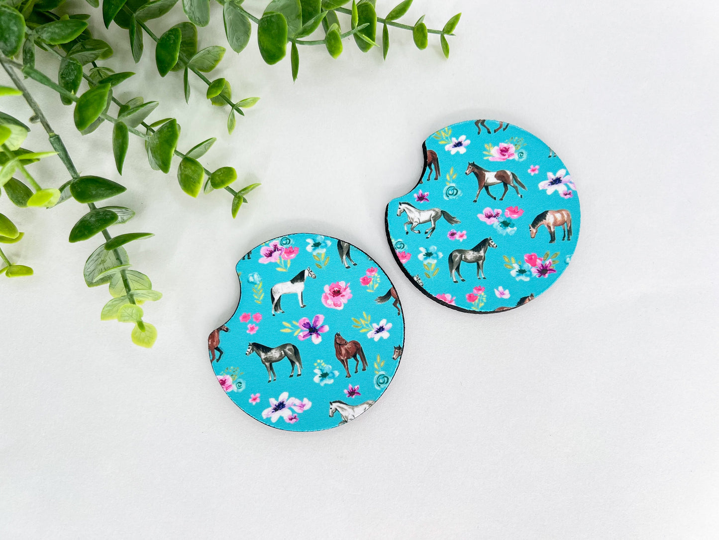 Equestrian Neoprene Car Coasters – Set of 2 (2.75")
