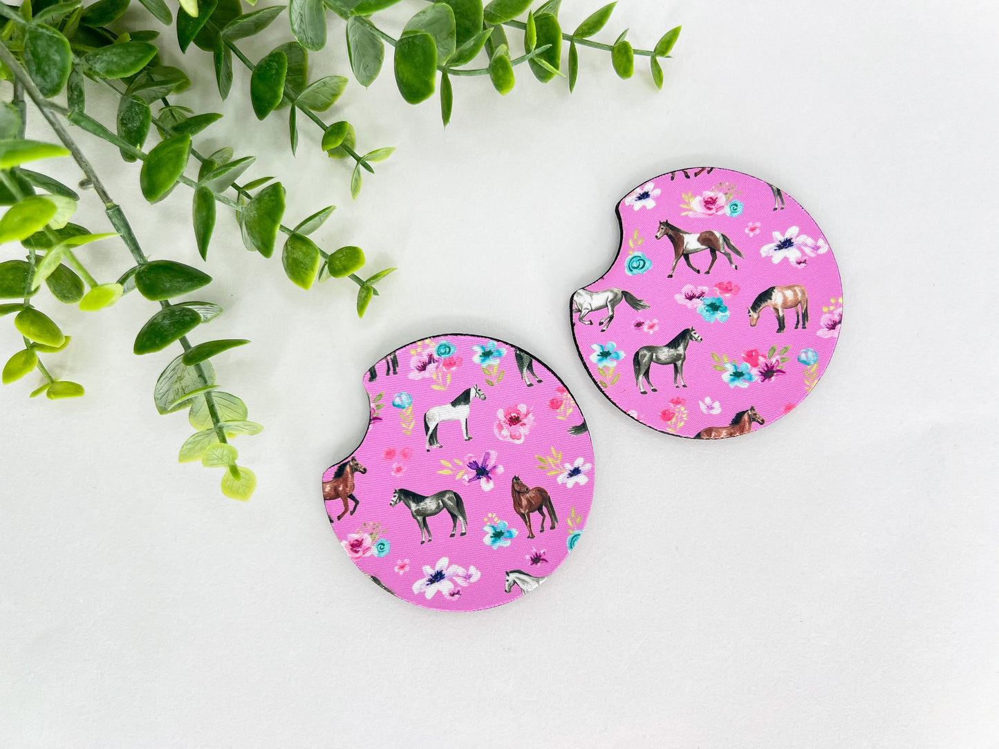 Equestrian Neoprene Car Coasters – Set of 2 (2.75")