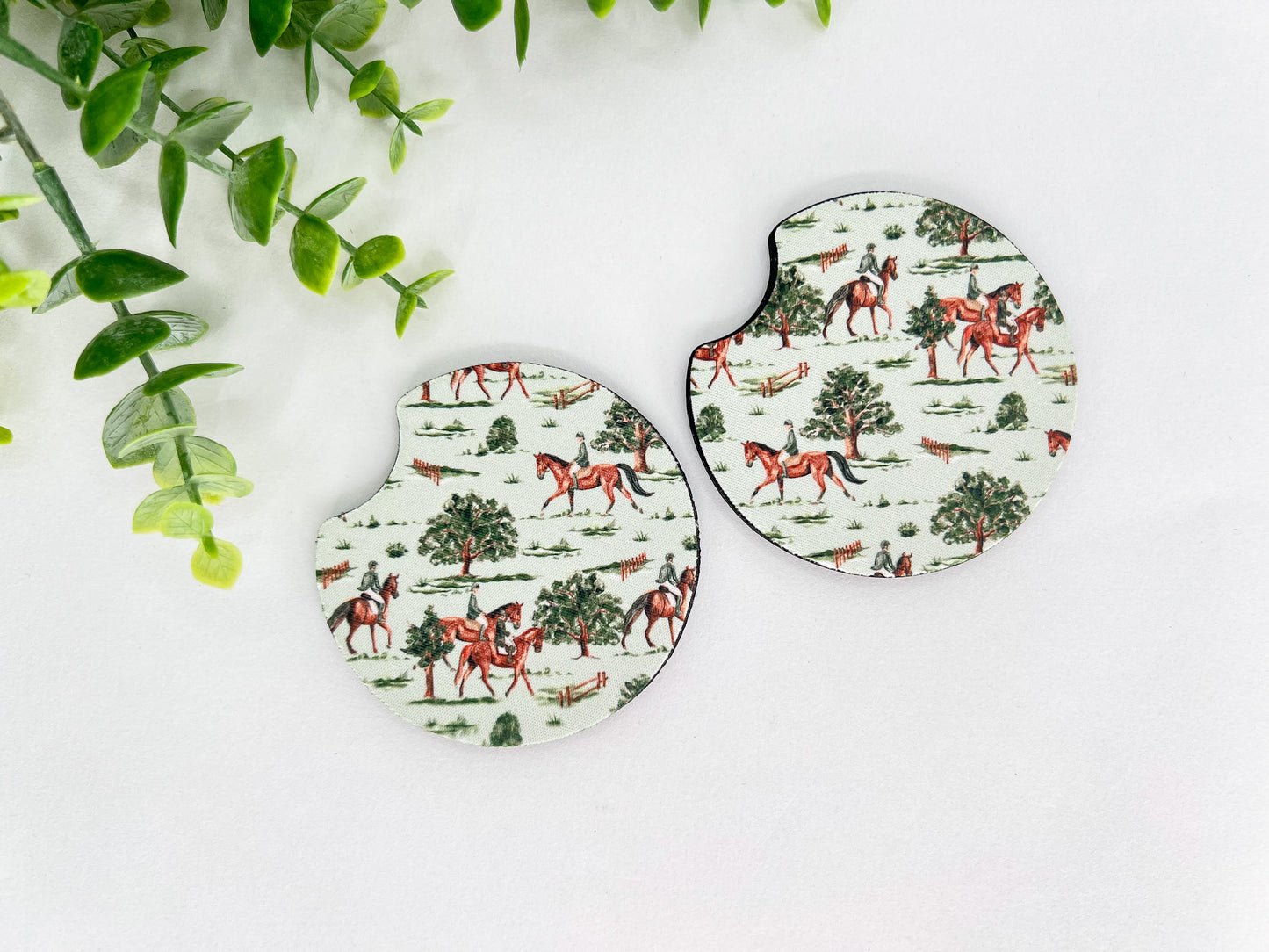 Equestrian Neoprene Car Coasters – Set of 2 (2.75")