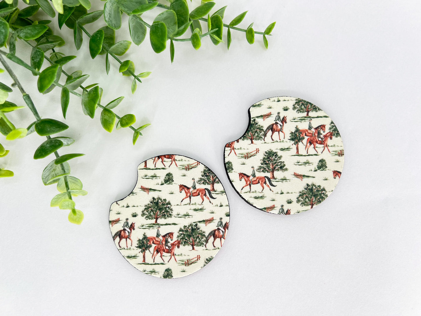 Equestrian Neoprene Car Coasters – Set of 2 (2.75")