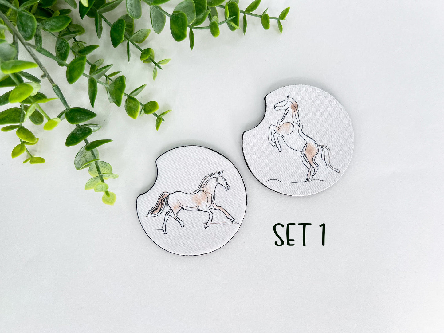 Equestrian Neoprene Car Coasters – Set of 2 (2.75")