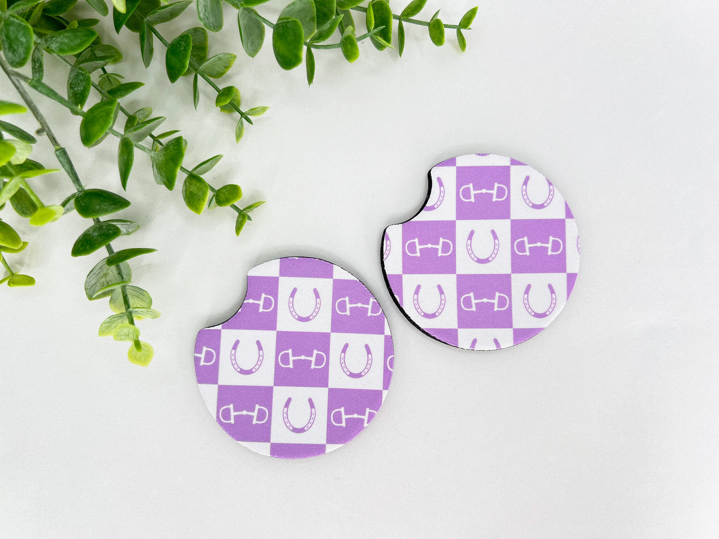 Equestrian Neoprene Car Coasters – Set of 2 (2.75")